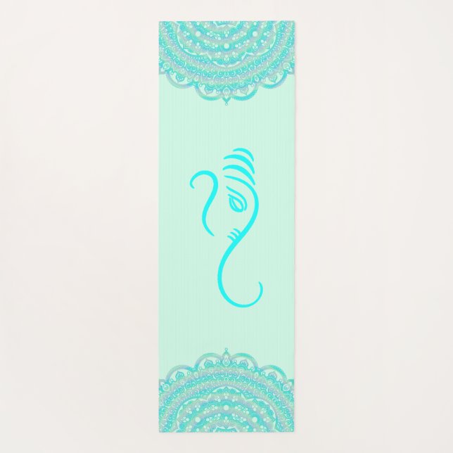 Tapete De Yoga Aqua Ganesha e Mandalas (Verso)