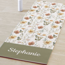 Aquarela Boho Flor Silvestre Nome Personalizado