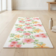 Aquarela de Flor Silvestre Laranja Rosa Verde