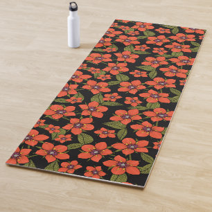 Tapete De Yoga Aquarela de Scarlet Pimpernel verde vermelho roxo