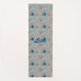 Tapete De Yoga Aquarela E Flores