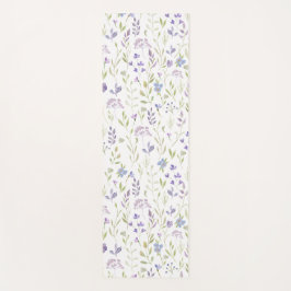 Tapete de Yoga Aquarela Flor Silvestre Roxa