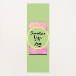 Tapete De Yoga Aquarela Verde Geométrica