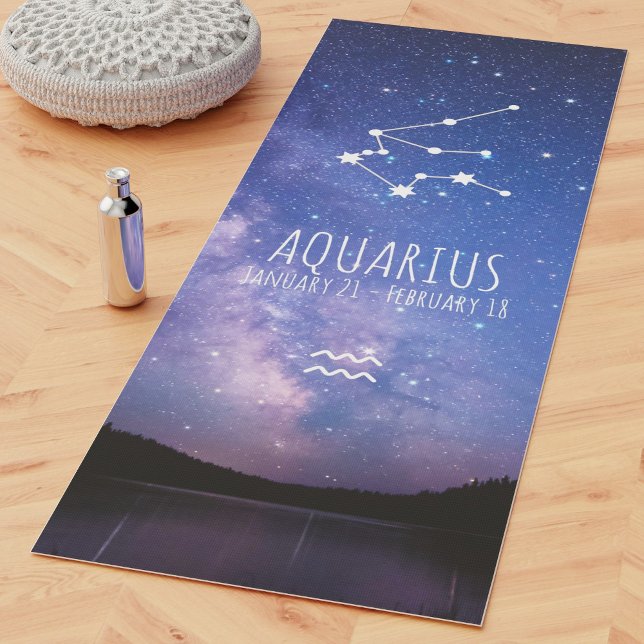 Tapete De Yoga Aquário | Astrologia Zodiaca Personalizada Yoga Ma (Criador carregado)