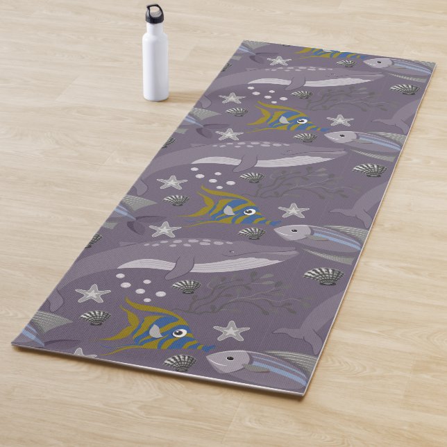 Tapete De Yoga Aquatic animals pattern | ocean underwater life 24 (In Situ)