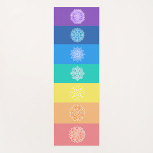 Tapete De Yoga Arco-Íris Colorido Chakras Mandalas Yoga Mat