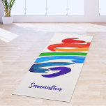 Tapete De Yoga Arco-Íris Cores Abstrato Watercolor Nome Monograma<br><div class="desc">Este tapete de ioga único é decorado com um padrão aquoso de cor arco-íris e é facilmente personalizável com seu nome ou monograma. Use a Ferramenta Design para alterar o tamanho, o estilo ou a cor do texto. Porque nós criamos a nossa trabalho de arte, você não encontrará esta imagem...</div>