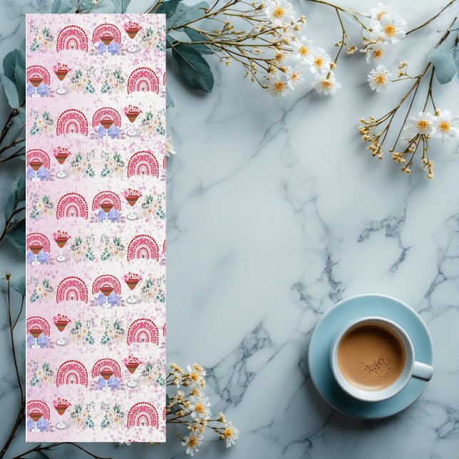 Tapete De Yoga Arco-Íris Moderno Malhação Coquetel Freak Diversão (Modern Rainbow Cocktail Fitness Freak Romantic Fun Yoga Mat)