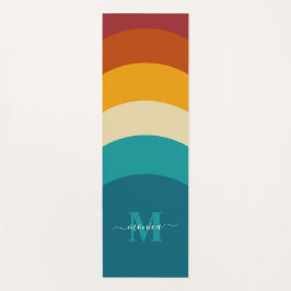Tapete De Yoga Arco-Íris Monograma Nome Personalizado Retroativo 