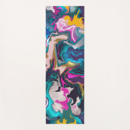 Tapete De Yoga Arco-Íris Psicodélico Marbled