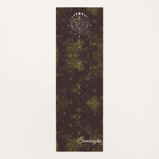 Tapete De Yoga Aries Zodiac Personalizado Roxo Dourado Oriental