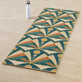 Tapete De Yoga Art Deco (Verde, enferrujado e ouro)