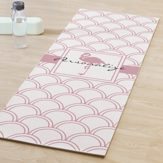 Tapete De Yoga Art Deco Wave Patten Pink Flamingo (Criador carregado)