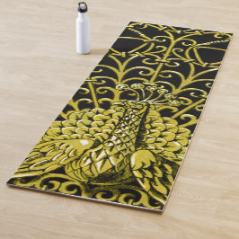 Tapete De Yoga Art Nouveau Dourado Peacock
