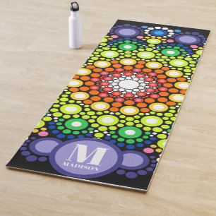 Tapete De Yoga Arte Com Pontos Belíssimo Mandal Nome Personalizad