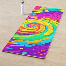 Tapete De Yoga Arte de Coloração Espiral Vibrante