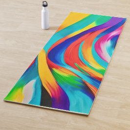 Tapete De Yoga Arte de Cores Giratórias Abstratas Vibrantes