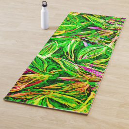 Tapete De Yoga Arte de Folha Texturizada