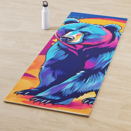 Tapete De Yoga Arte de Urso Vibrante