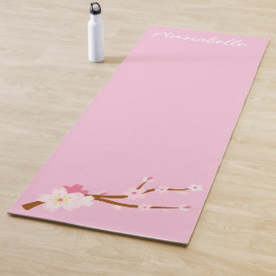 Tapete De Yoga Arte energética vibrante de cerejeira rosa