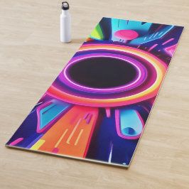 Tapete De Yoga Arte Espacial Neon Vortex