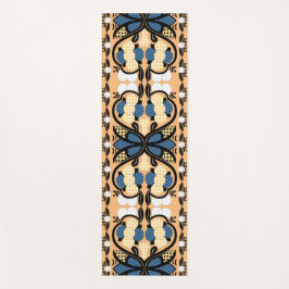 Tapete De Yoga Arte foliar estônia azul e amarela