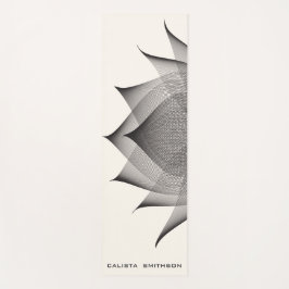 Tapete De Yoga Arte Negra Moderna Flor de Lotus Esclarece Legal