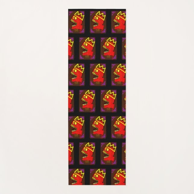 Tapete De Yoga Arte NFT do King Calavera Skull Geek (Frente)