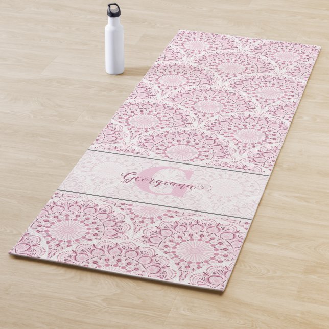 Tapete De Yoga Arte Personalizada Deco Rosa Confetti Lace Mandala (In Situ)