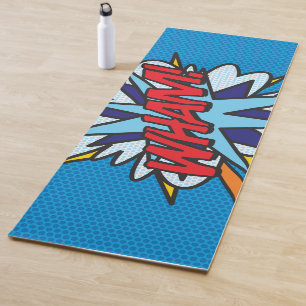 Tapete De Yoga Arte Pop de Quadrinhos Retrô Divertido WHAM ZAP