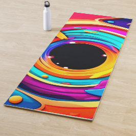 Tapete De Yoga Arte Vibrante Abstrato Cósmica De Vórtex