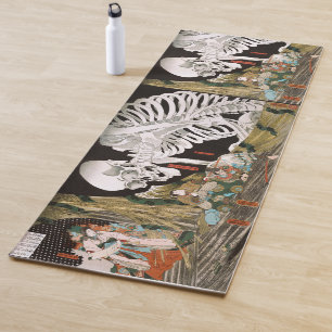 Tapete De Yoga Arte Vintage Ukiyo-e de Espectro de Esqueleto de K