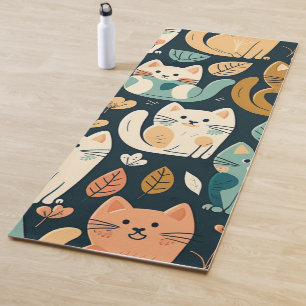 Tapete De Yoga Artsy Cat Pattern Cute