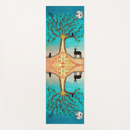 Tapete De Yoga Árvore de Aquarela Vida