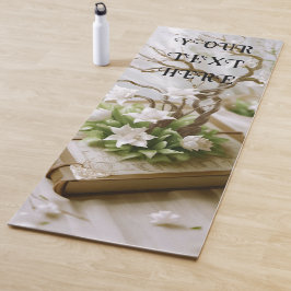 Tapete De Yoga Árvore florescente crescendo a partir de um livro 