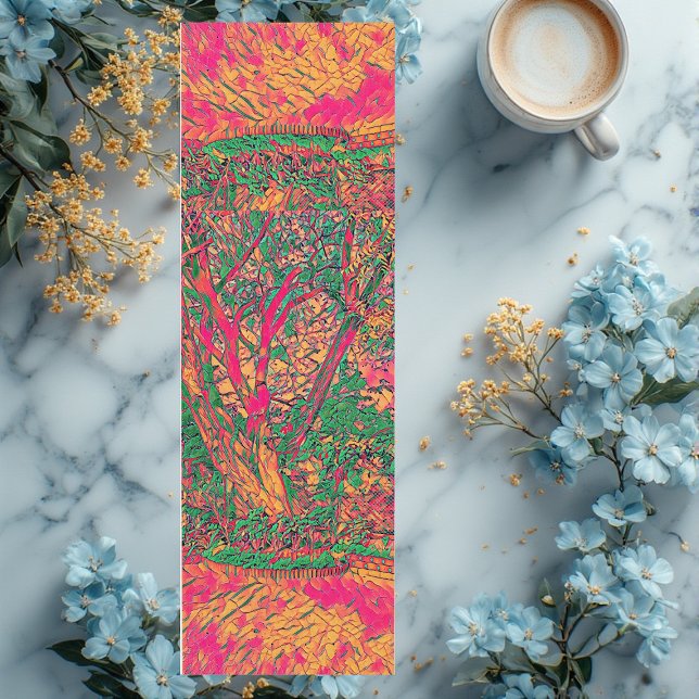 Tapete De Yoga Árvore Moderna de Calmo de Arte Abstrato (Modern Tree of Life Abstract Art Soothing Calming Yoga Mat)