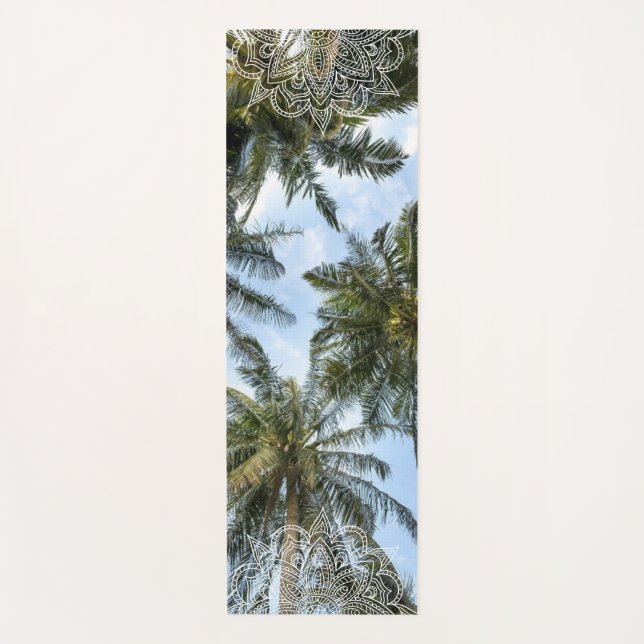 Tapete De Yoga Árvore Palm Mediterrânica Mandala Yoga Mat (Frente)