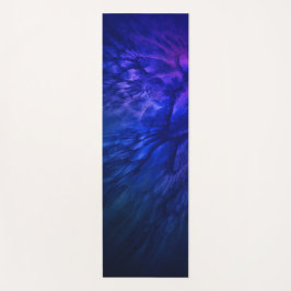 Tapete De Yoga Asas Místicas com Penas Azuis Profundas