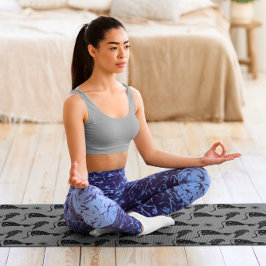 Tapete De Yoga Astrologia Mística Gato Preto Estrelas Corvo