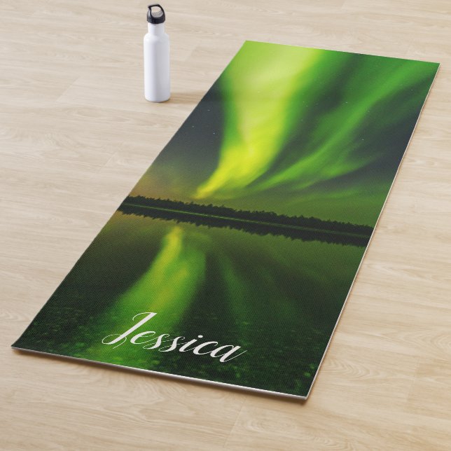 Tapete De Yoga Aurora Borealis Norte luzes do Ártico (In Situ)