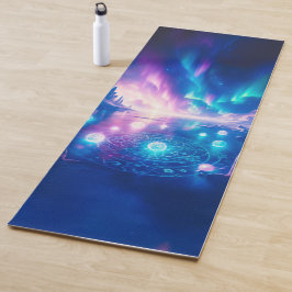 Tapete De Yoga Aurora Etérea Ritual de Gelo Fantasia Design | Mís