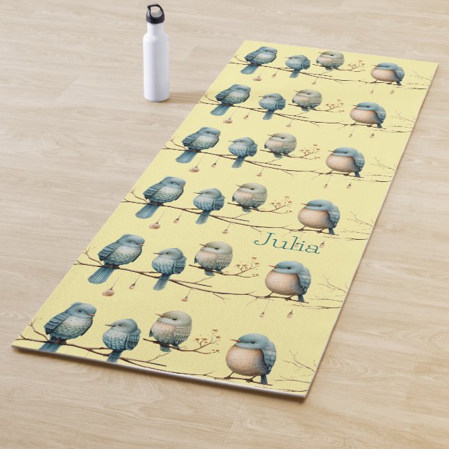 Tapete De Yoga Aves Whimsical em Ramificações de Elegância Eterno (In Situ)