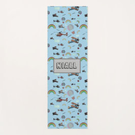 Tapete De Yoga Aviação Colorida Divertida Personalizada