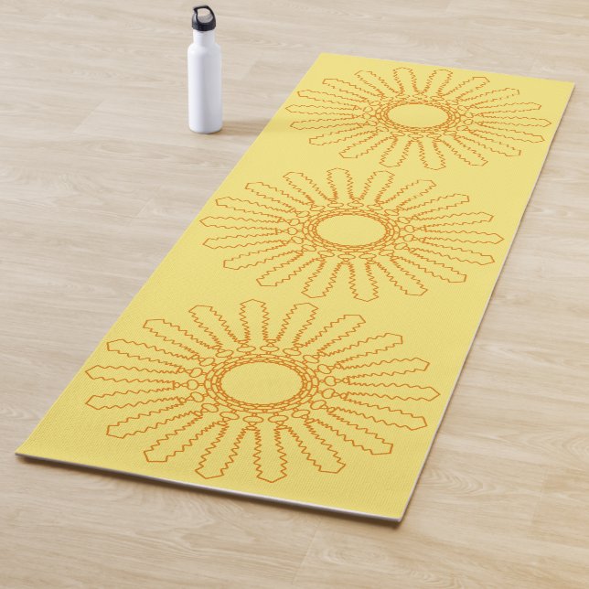 Tapete De Yoga Aztec Sun Pattern Double Sided (In Situ)