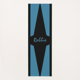 Tapete De Yoga Azul Astral com Destaques Pretos Distintos Pessoai