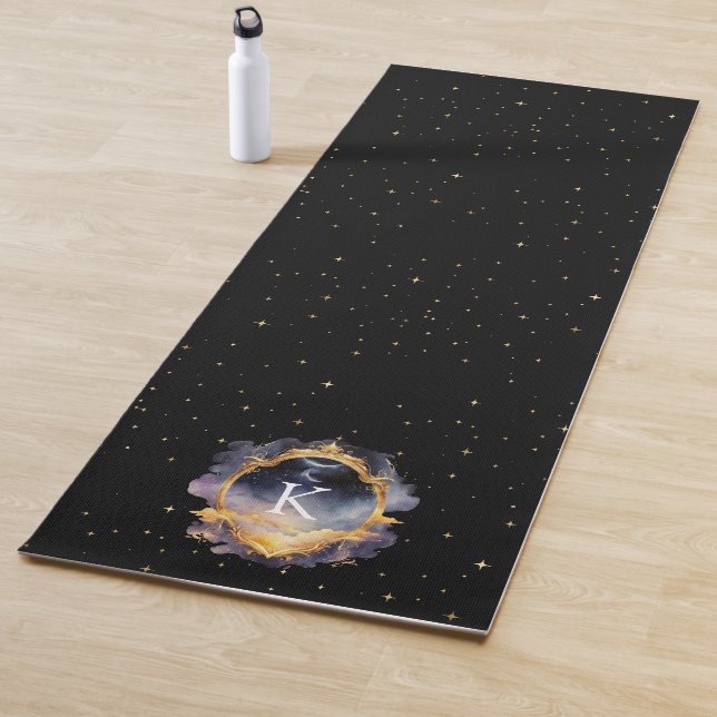 Tapete De Yoga Azul Celestial Místico Dourado (In Situ)