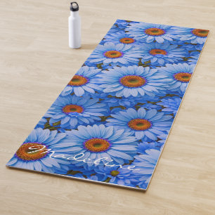Tapete De Yoga Azul floral girassol azul marisca personalização a