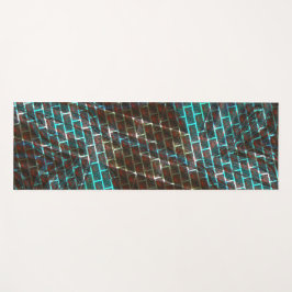 Tapete De Yoga Azul-marrom-ferrugem, arranhões, tijolo ou grelha 