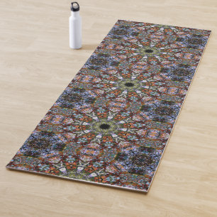 Tapete De Yoga Azulejo Abstrato Mandala Boho Hippie