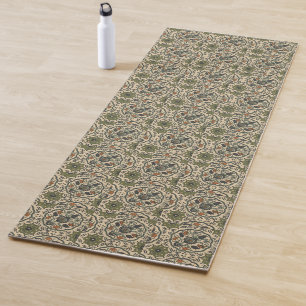 Tapete De Yoga Azulejo Floral Decorativo